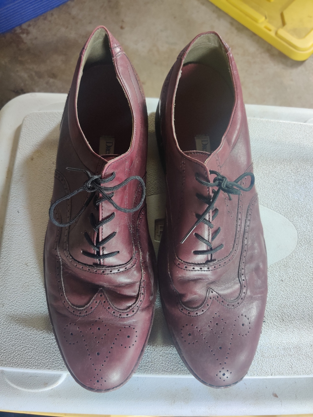 Men's Burgundy Leather Wingtip Oxfords